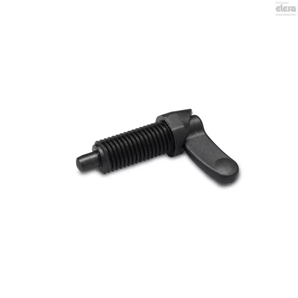 Black-oxide steel plunger, without locking nut, PMT.200-5-1/2-20-A, Elesa, Mfr#: PMT.200-A (inch sizes)